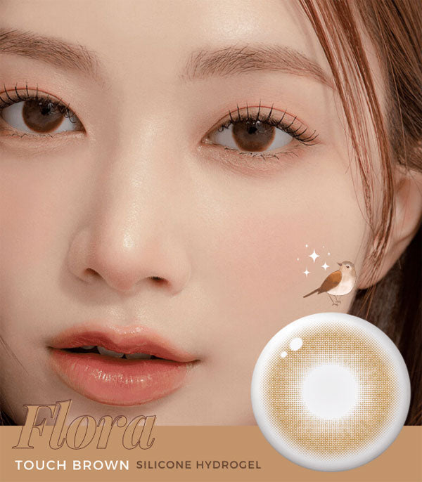 Flora touch hazel brown contacts Silicone hydrogel 