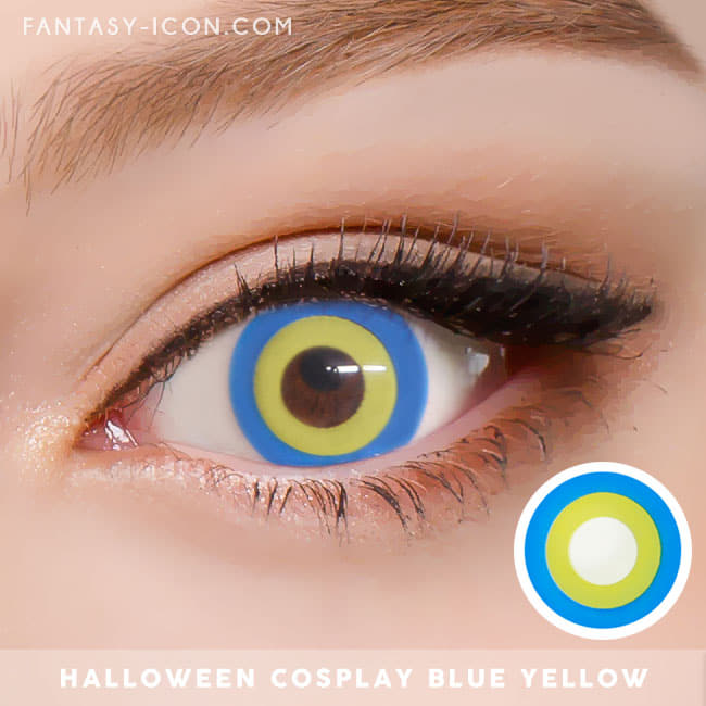 Halloween cosplay Blue Yellow contact Lens 3