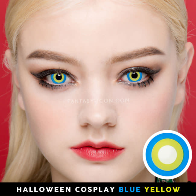 Halloween cosplay Blue Yellow contact Lens 4