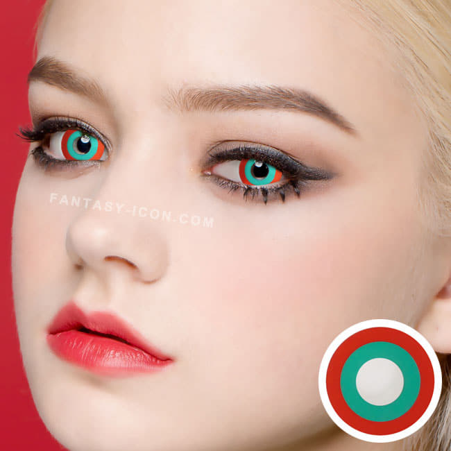 Halloween cosplay Red Green contact Lens 2