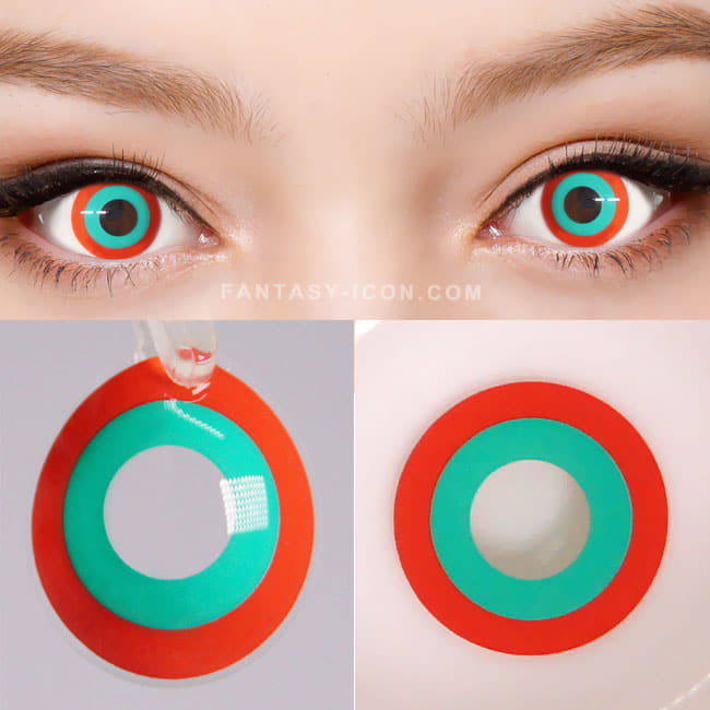 Halloween cosplay Red Green contact Lens 3