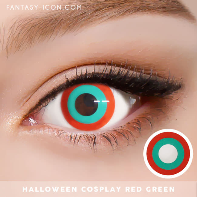 Halloween cosplay Red Green contact Lens 4