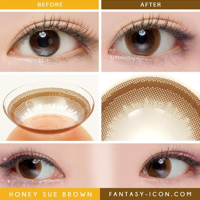 Colored contacts for Hyperopia Honey Chocolate Brown 3