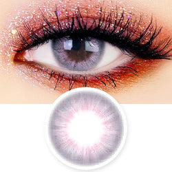 Jade Luna Grey Colored Contacts - Pink Lens