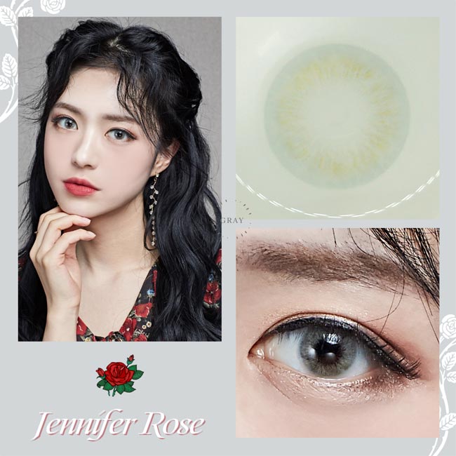 Rose Gray contacts white gray Circle Lens