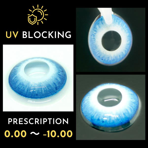 Lycan Blue white Contacts Halloween Lenses | UV Blocking Prescription Underworld Cosplay