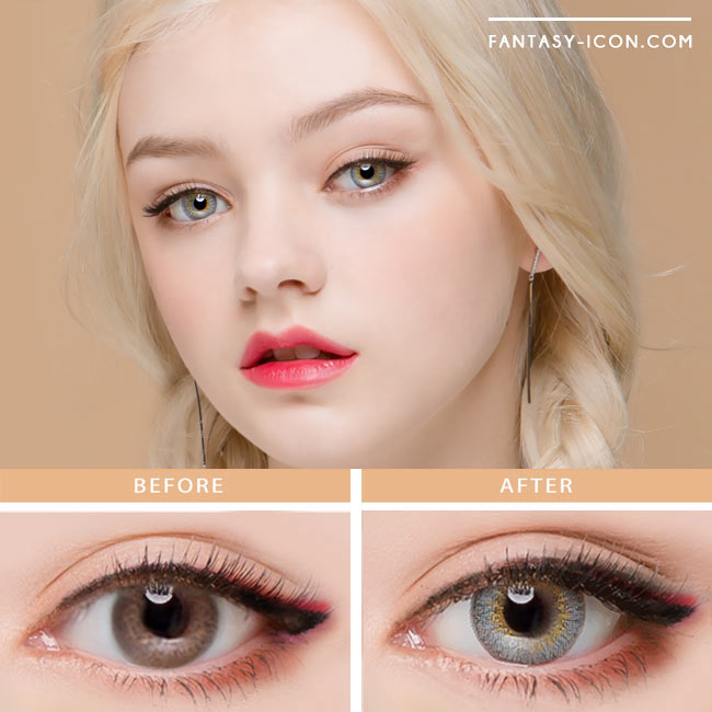  Colored Contacts Lady Girl 2 Grey - Circle Lenses 2