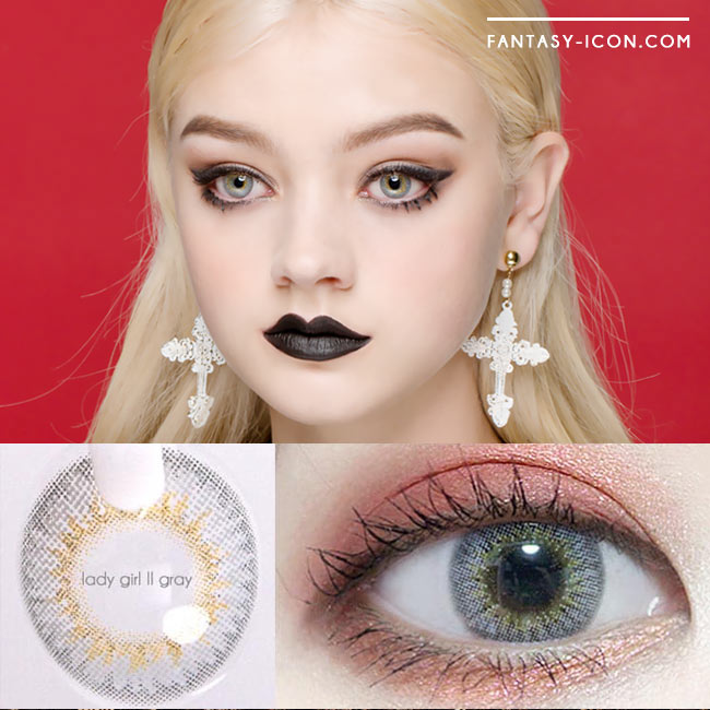  Colored Contacts Lady Girl 2 Grey - Circle Lenses 3
