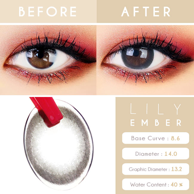 Lily Amber Black Colored Contacts - Circle Lens beautiful eyes