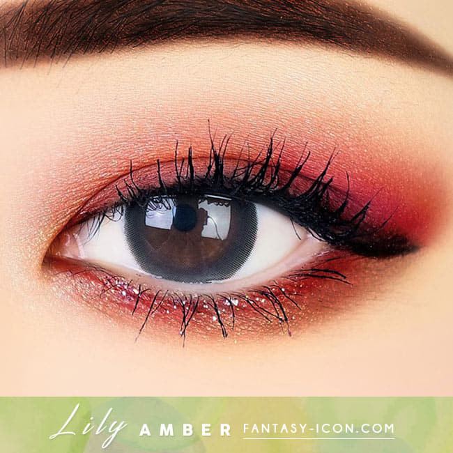 Lily Amber Black Colored Contacts - Circle Lens eyes