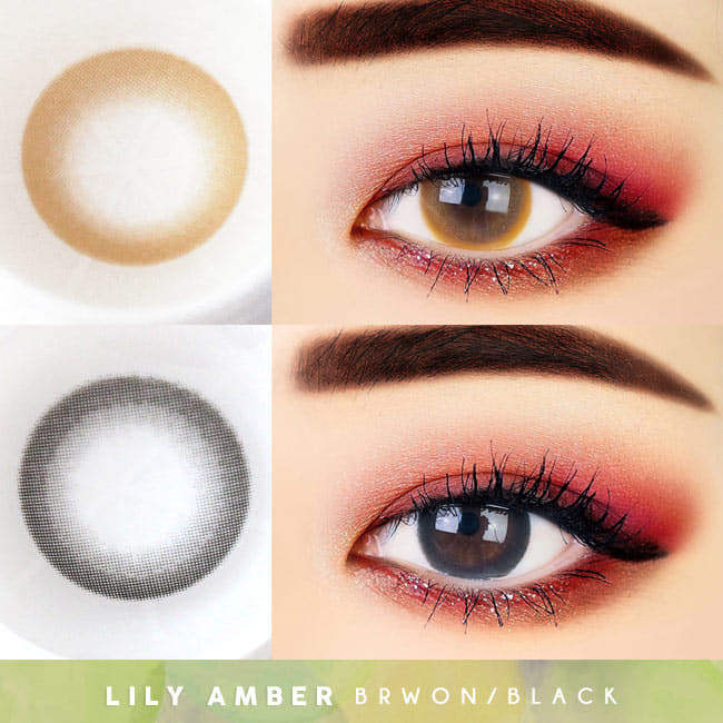 Lily Amber Colored Contacts - Circle Lens eyes