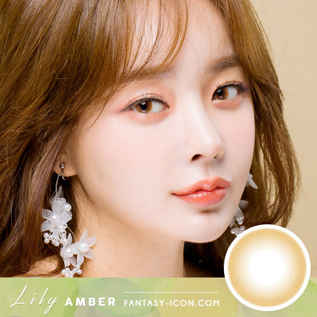 Lily Amber Brown Colored Contacts - Circle Lens model