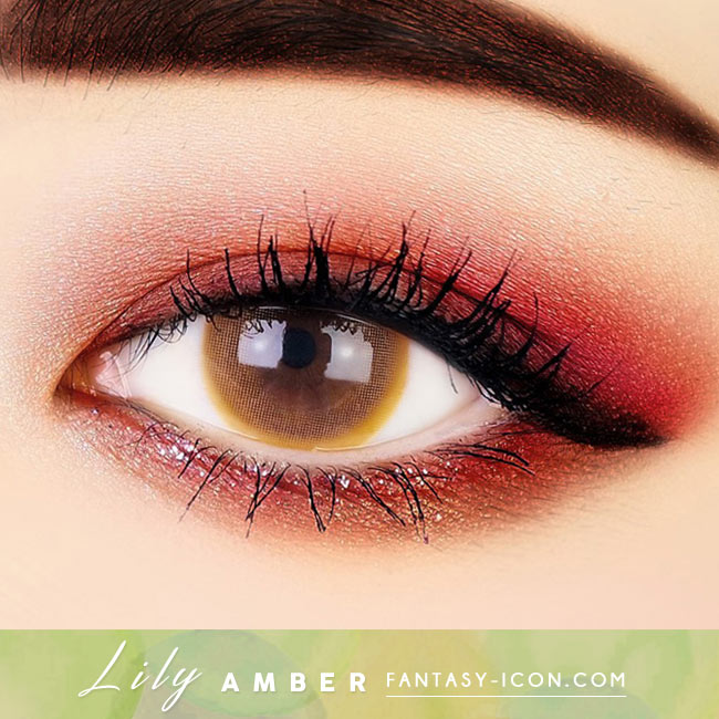 Lily Amber Brown Colored Contacts - Circle Lens eyes