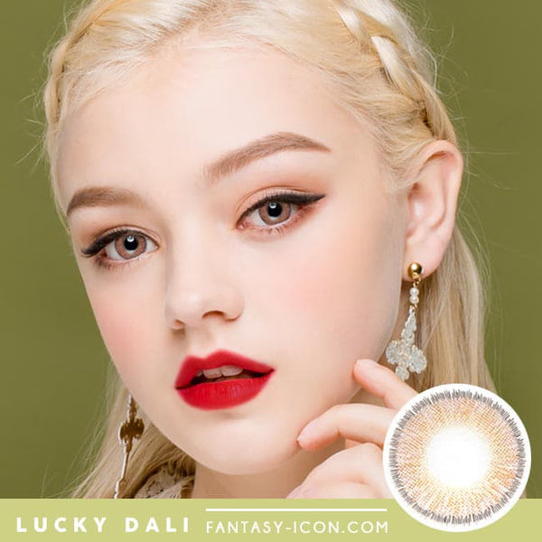 Lucky Dali Brown Colored Contacts for Hperopyia - model