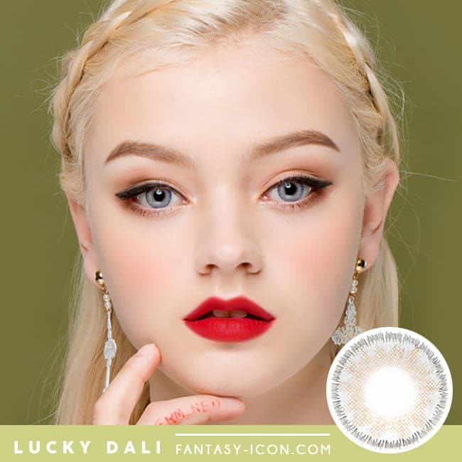 Lucky Dali Grey Colored Contacts for Hperopyia - model