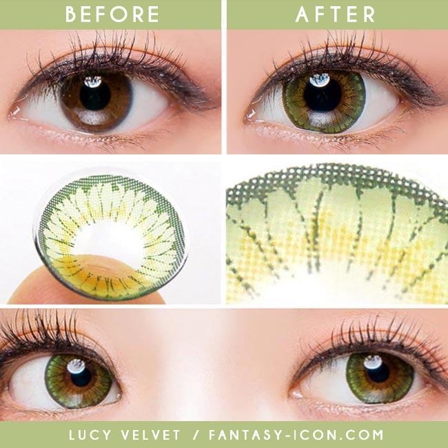 Colored Contacts - Lucy Velvet Green Circle Lenses 4