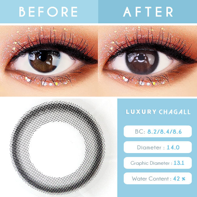 Luxury Chagall Black Colored Contacts For Astigmatism - Toric Lens eyes