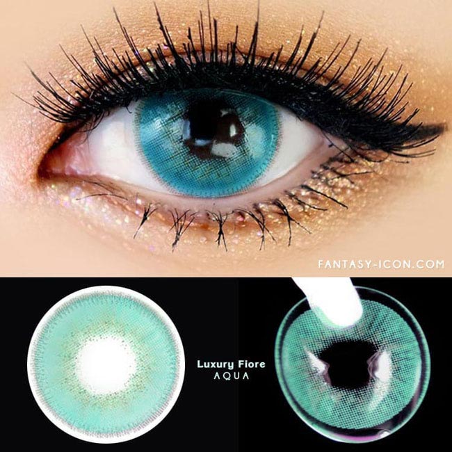 Luxury Fiore Aqua Blue Contacts UV Blocking Colored Contacts