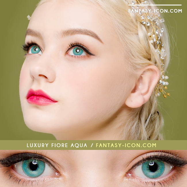 Luxury Fiore Aqua Blue Contacts UV Blocking Colored Contacts
