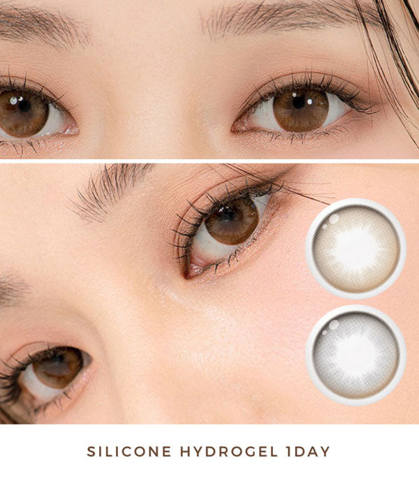 Silicone hydrogel 1day lens brown gray