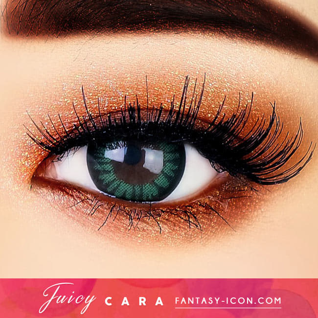 Juicy Cara Green Colored Contacts - Circle Lenses eyes detail