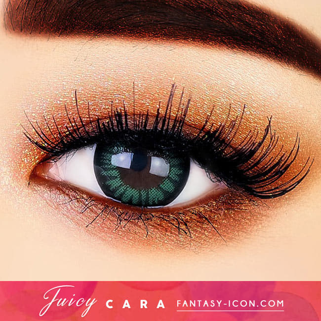 Juicy Cara Green Colored Contacts eyes detail