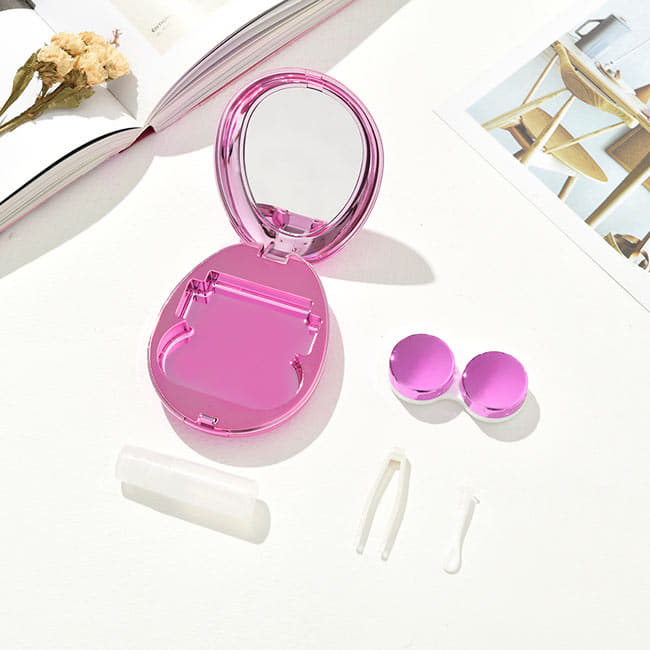 Mirror-Colorful-Pink-Contact-Lens-Case