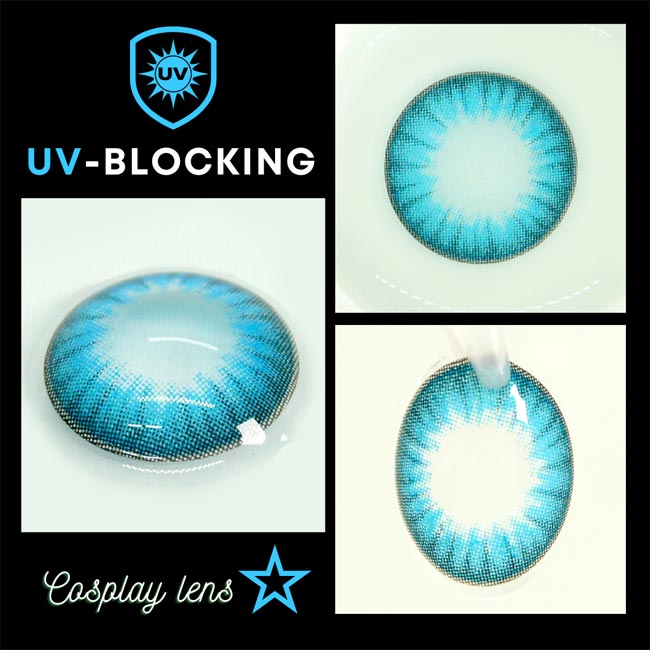 Natural Blue Contacts Halloween Electro Lenses | Prescription UV Blocking