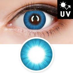Natural Blue Contacts Halloween Electro Lenses Prescription UV Blocking