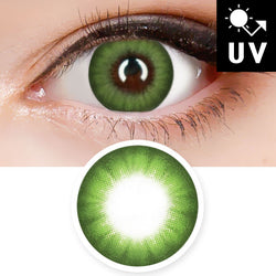 Natural Green Contacts Halloween Electro Lenses Prescription UV Blocking