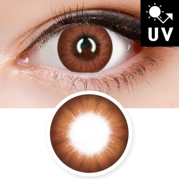 Natural Orange Brown Contacts Halloween Electro Lenses Prescription UV Blocking