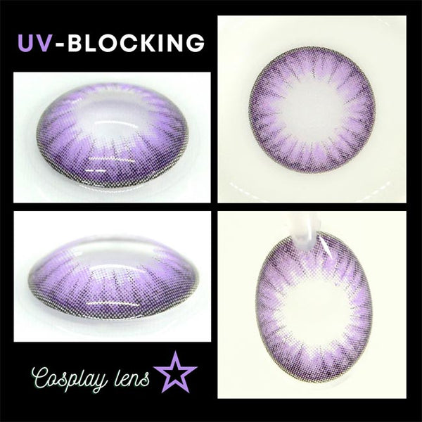 Natural Purple Contacts Halloween Electro Violet Lenses Prescription UV Blocking