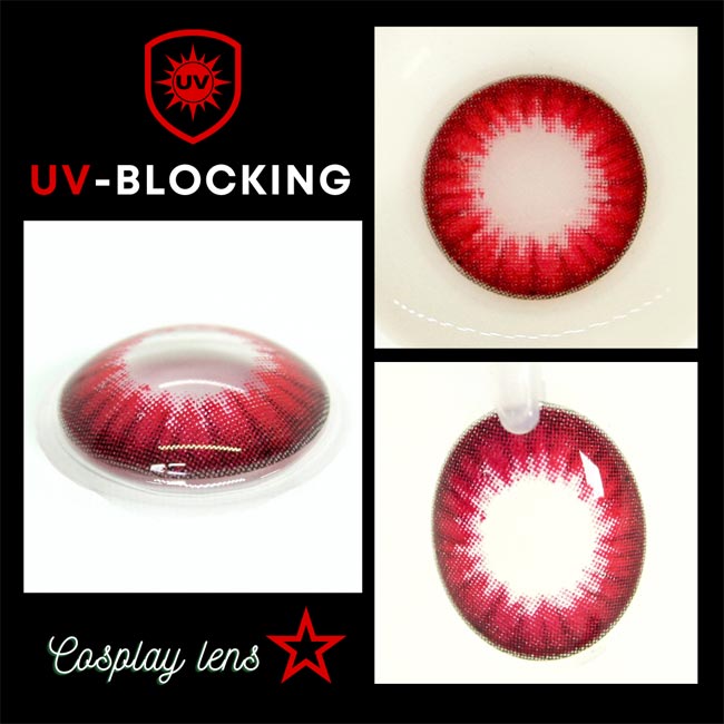 Red Contacts Halloween Electro Lenses Prescription UV Blocking