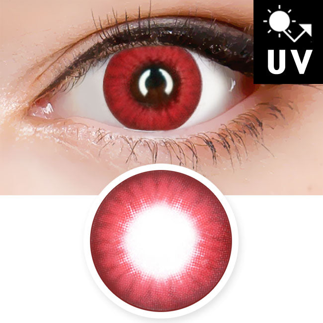 Natural Red Contacts Halloween Electro Lenses Prescription UV Blocking
