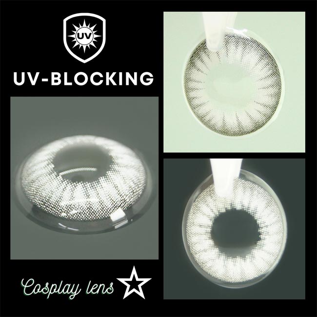 White Contacts Halloween Electro Lenses Prescription UV Blocking