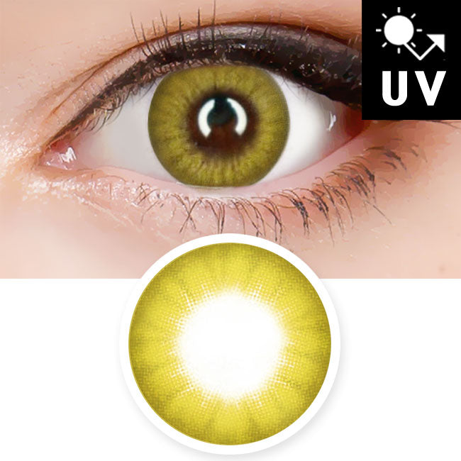 Natural Yellow Contacts Halloween Electro Lenses Prescription UV Blocking