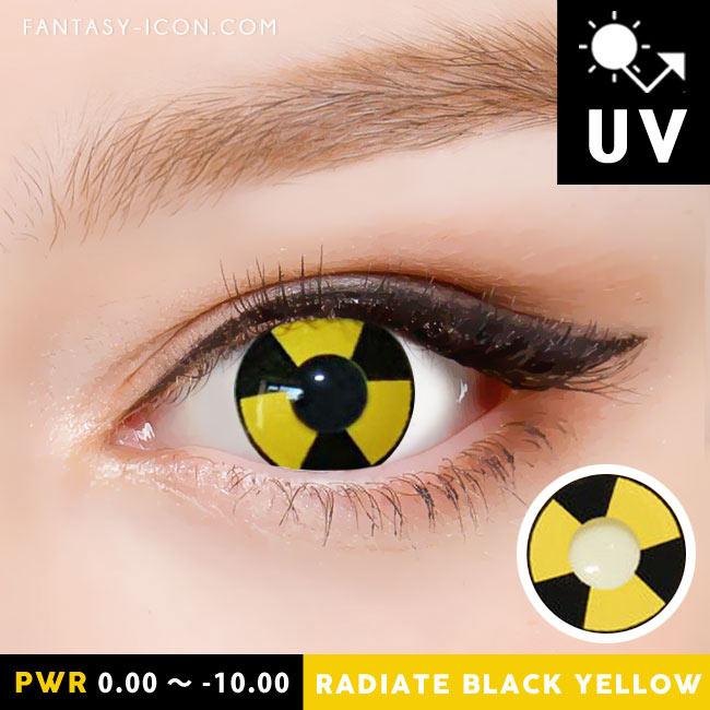 Radiate Black Yellow Contacts Halloween Lenses UV Blocking