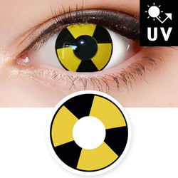 Radiate Black Yellow Contacts Halloween Lenses UV Blocking Prescription
