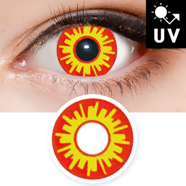 Sunflower Red Yellow Halloween Contacts