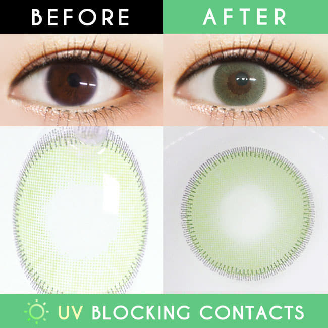 Inno Color Super Amor Green Contacts | UV Blocking Khaki Green lens
