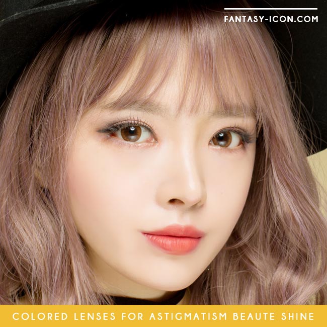 Toric Colored Contacts for Astigmatism - beaute Shine Brown 4