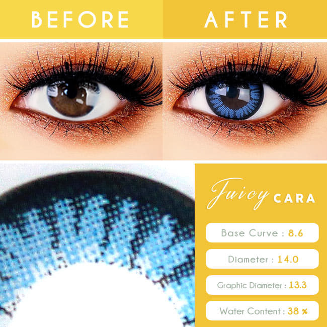  Juicy Cara Blue Toric Lens Colored Contacts For Astigmatism eyes detail