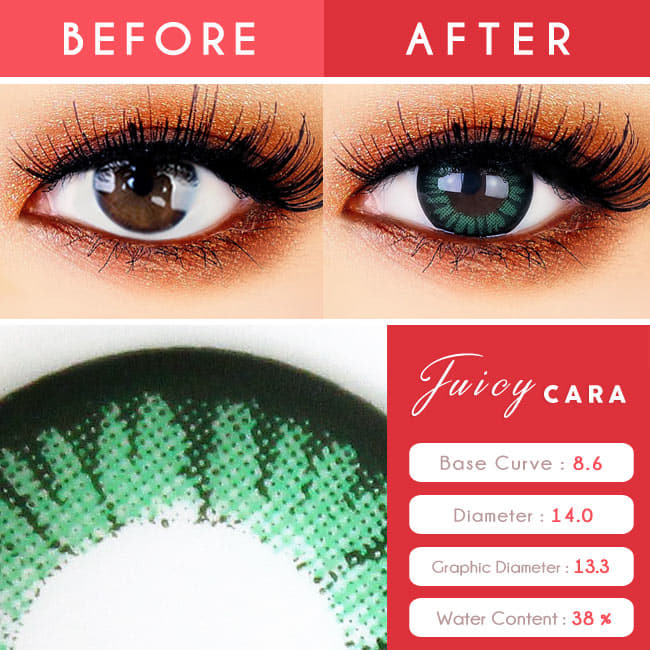 Juicy Cara Green Toric Lens Colored Contacts For Astigmatism detail