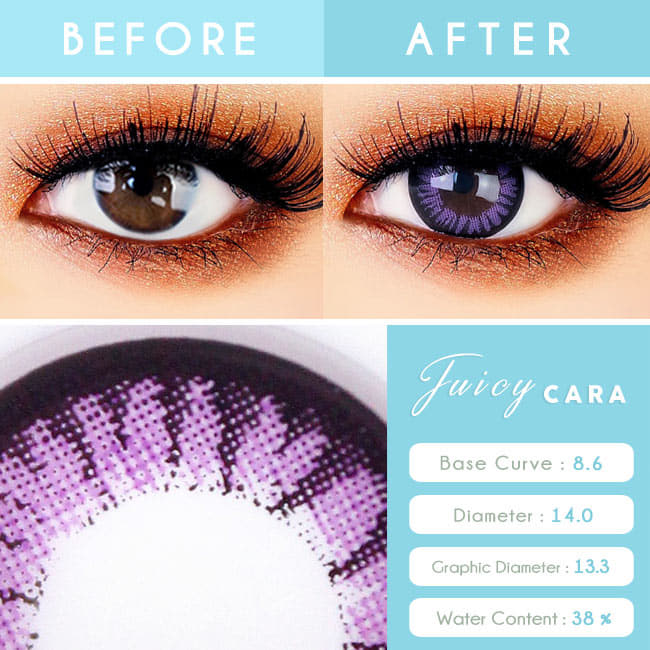 Violet Toric Lens Juicy Cara Purple Contacts For Astigmatism eyes