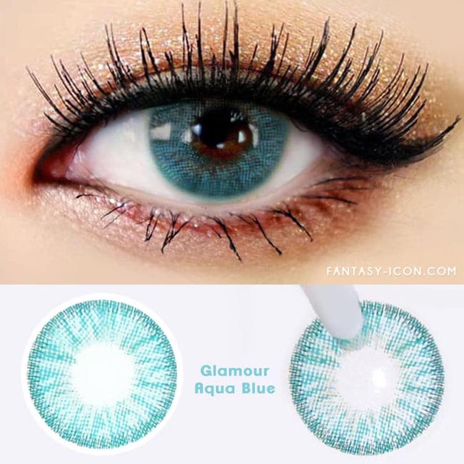 Innovision Honey Glamour Aqua Blue Contacts | UV Blocking