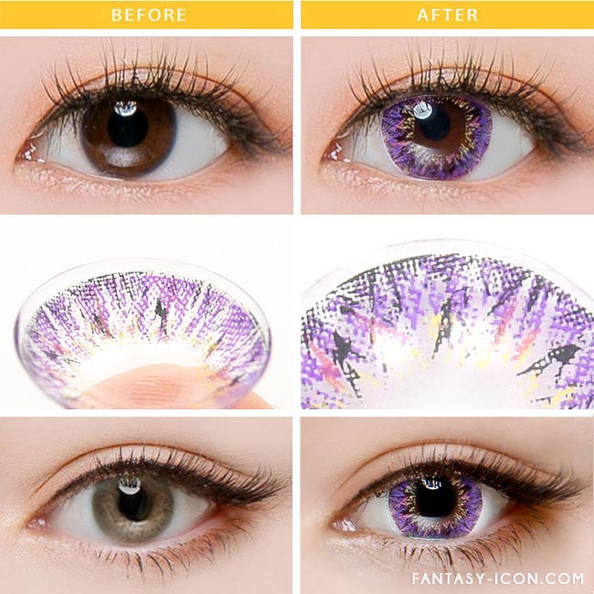   Colored Contacts Villea Blush Purple Violet - Circle Lenses 3