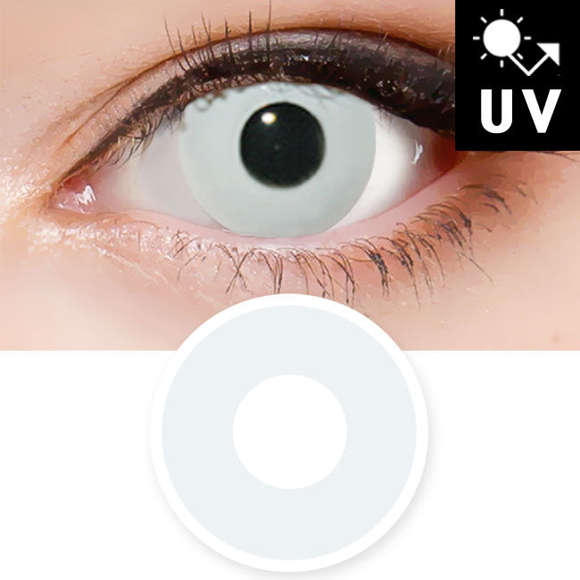 Halloween White Contacts Cosplay Solid Lenses Prescription UV Blocking