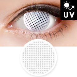White Mesh Contacts Halloween Lenses UV Blocking Prescription Zombie Cosplay Lens