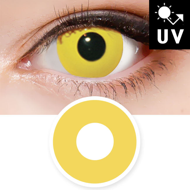 Halloween Yellow Contacts Cosplay Solid Lenses Prescription UV Blocking