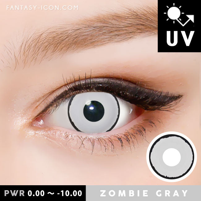 Zombie Gray Contacts Halloween Lenses Prescription cosplay